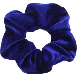 Kraagjeskopen.nl Scrunchie Velvet blauw Haarelastiek Haaraccessoire - 1 stuk