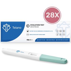 Telano Ovulatietest Midstream 28 stuks Gevoelig - 1x Zwangerschapstest