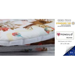 Babydekbed - Babydeken - Baby dekbed - Dubbelzijdig dekbed met kussen -100cmx75cm- Plat kussen voor baby's - Tipi - Wit