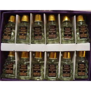 Rose-Parfumolie - Set 12 flesjes á 5 ml - Te gebruiken als parfum of in waxinelichtbrander