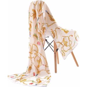 Emilie Scarves Sjaal Chiffon Tijgers - Wit - 200*65CM