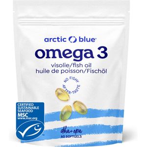 Arctic Blue - Omega 3 Visolie Capsules - 280 mg DHA + 120 mg EPA - 30 Doseringen - MSC Keurmerk