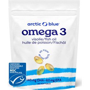 Arctic Blue - Omega 3 Visolie Capsules - 280 mg DHA + 120 mg EPA - 30 Doseringen - MSC Keurmerk