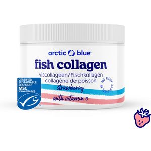 Arctic Blue - 4500 mg Viscollageen Poeder - Met Vit C - Aardbeismaak - 30 doseringen - MSC Keurmerk
