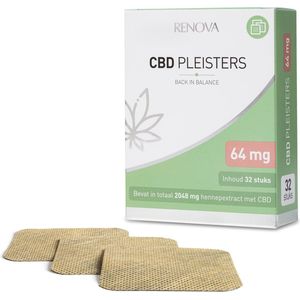 Renova - CBD Pleisters - 64mg Cannabidiol per Pleister - 32 Stuks - Hennep Pleisters