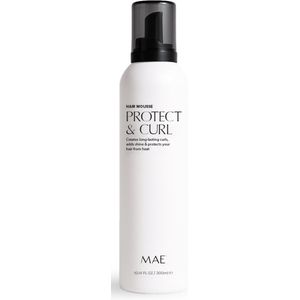 MAE Protect & Curl | 300ml Haar mousse | haarmousse volume | hair mousse krullen | hitte bescherming