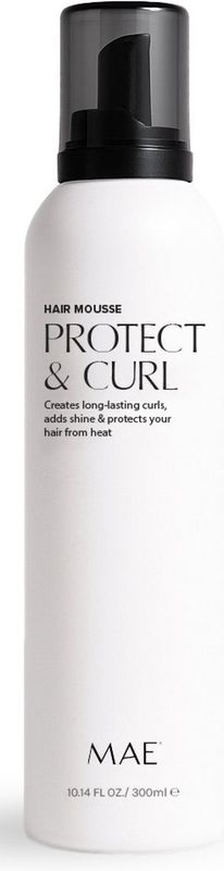 MAE Protect & Curl | 300ml Haar mousse | haarmousse volume | hair mousse krullen | hitte bescherming
