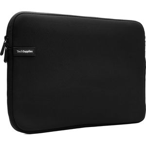 Tech Supplies - Waterdichte laptoptas - Soft Touch - Laptop sleeve 13,3"" - Dubbele Ritssluiting - Soft Touch - Laptophoes - 13 inch - Extra bescherming (Zwart)