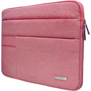 Tech Supplies | Soft Sleeve met extra accessoiresvakken voor de Apple Macbook Air / Pro (Retina) 14"" - 14 Inch Laptop Case - Ook geschik voor overige merken - Bescherming Cover Hoes - Roze