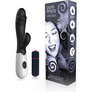 Pleazzer® Tarzan Rabbit Vibrator Voor Vrouwen Met Clitoris / G Spot Stimulator - Met Gratis Bullet Vibrator - Zwart