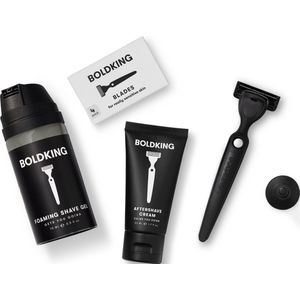 Boldking The Start Pack voor zeer gevoelige huid - houder + 4 mesjes + Foaming Shave Gel + Aftershave Cream