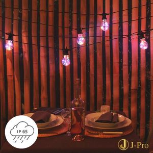 JPro Magnum 20 Color LED Lichtsnoer Buiten op Netstroom 20 meter Tuinverlichting Multicolor - Buiten Lichtslinger Waterdicht en Energiezuinig - 20 LED Lampen Tuin Verlichting Met Stekker - 20+1,5m