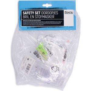 Gelaatsbescherming - Veiligheidsbril - Opvouwbaar Stofmasker FFP2 - Oordoppen van Polyurethaan