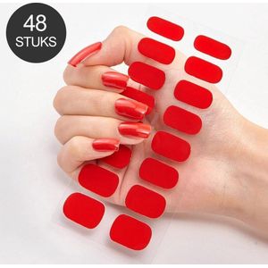 Goodlux nagelstickers set 48 stuks - Plaknagels - Kunstnagels - Nepnagels - Rood