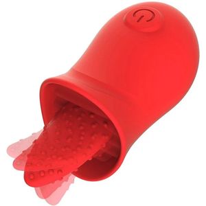 TipsToys Vibrator Bewegende Tong - Clitoris Stimulator Vrouwen SexToys Rood