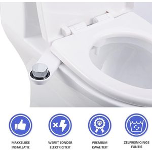 Bidet Handdouche Toilet Sproeier Shattaf Sprayer WC Papier Besparend - Enkel Spray Koud Water - Badkamer Accessoires - Freshole®