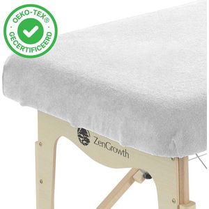 ZenGrowth - Badstof Hoeslaken - Wit - Geschikt voor Massagetafels - 280 gram/m2