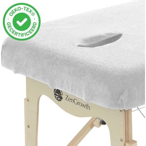 Hoeslaken Massagetafel Wit- Extra Dik - Badstof Stretch - Met Uitsparing
