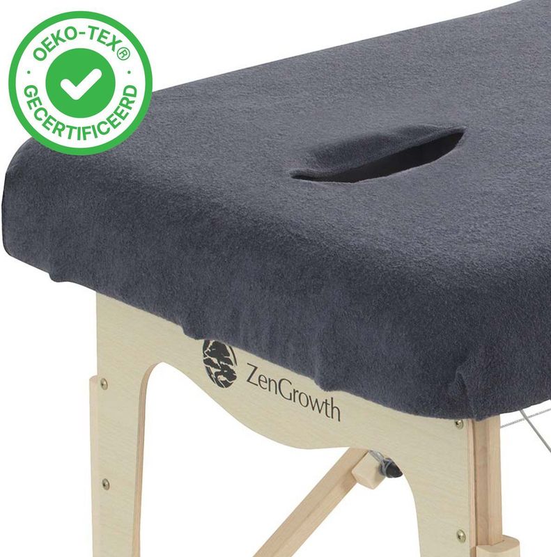 Hoeslaken Massagetafel Grijs- Extra Dik - Badstof Stretch - Met Uitsparing