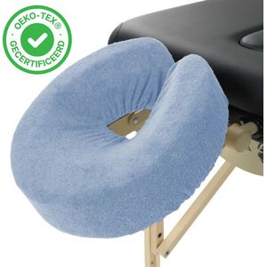 ZenGrowth - Badstof Hoofdsteunhoesje - Lichtblauw - 280 gram/m2 dikte - Massagetafel - Elastisch