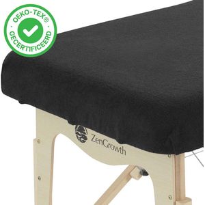 ZenGrowth - Badstof Hoeslaken - Zwart - Geschikt voor Massagetafels - 280 gram/m2
