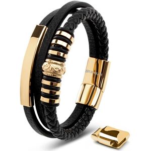 SERASAR - Leren Armband - Zwart - Voor de Moderne Man