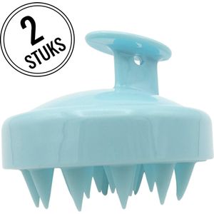 Elency Scalp Massager – Haarborstel – Scrub – Anti Roos – Massage Borstel – Exfoliëren – Hoofdmassage – Haargroei – Hair Brush – Gezond Haar – Reinigt Hoofdhuid – Set van 2 stuks – Turquoise