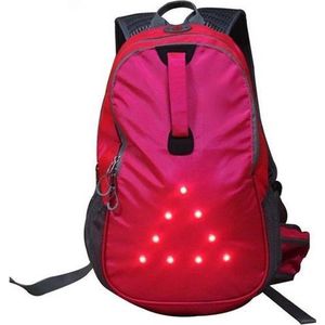Invincer® - ReflectiveSport Sportrugtas Paars met LED verlichting – sportrugzak – Laptop rugzak – Office rugtas - schoolrugtas