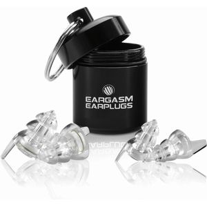 Eargasm earplugs - XS Transparant Music - festival oordopjes - met aluminium oordopjes sleutelhanger opbergkoker - partyplug - gehoorbescherming oordoppen muziek - festival oortjes oorbescherming ear plugs