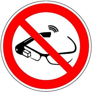 Slimme brillen verboden sticker - ISO 7010 - P044 50 mm - 10 stuks per kaart