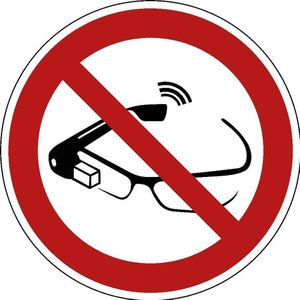Slimme brillen verboden sticker - ISO 7010 - P044 100 mm