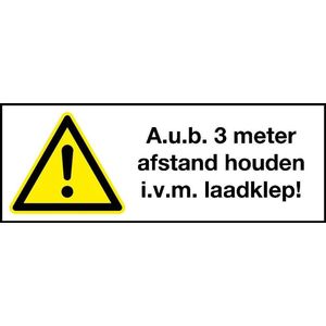 3 meter afstand houden laadklep sticker 150 x 50 mm