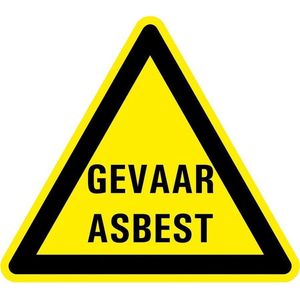 Waarschuwingsbord gevaar asbest - kunststof 100 mm