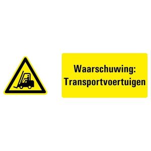 Tekstbord waarschuwing transportvoertuigen - kunststof 400 x 150 mm