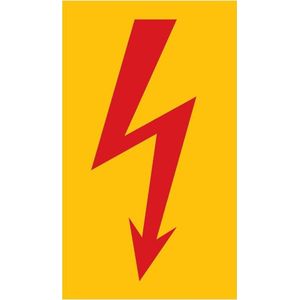 Sticker elektriciteit waarschuwing, 500 per rol Rood 37 x 74 mm