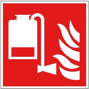 Sticker draagbare schuimblusser unit - ISO 7010 - F010 400 x 400 mm