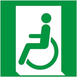 Nooduitgang gehandicapten naar links sticker - ISO 7010 - E026 200 x 200 mm
