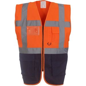 Veiligheidshesje met rits oranje, marineblauw XL