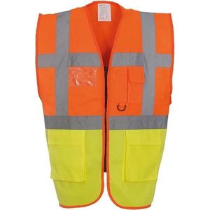 Veiligheidshesje met rits oranje, geel XL