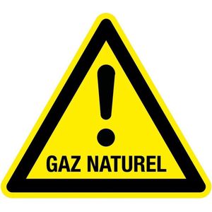 Waarschuwingssticker GAZ naturel 150 mm