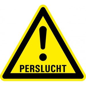 Waarschuwingsbord perslucht - kunststof 100 mm
