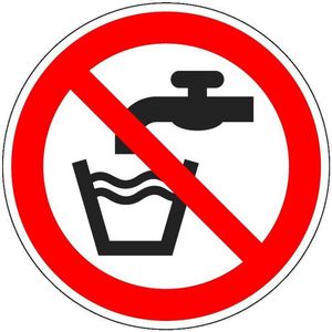 Geen drinkwater sticker - ISO 7010 - P005 150 mm