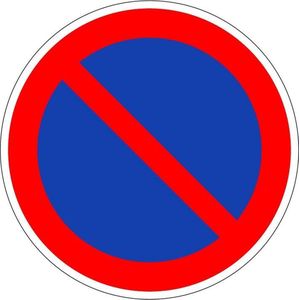 Verboden te parkeren bord - kunststof - E1 300 mm