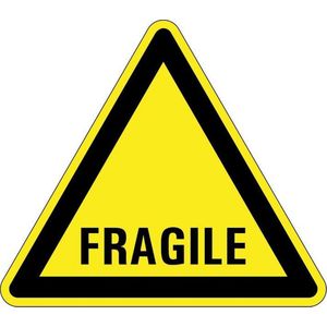 Waarschuwingssticker tekst fragile 100 mm