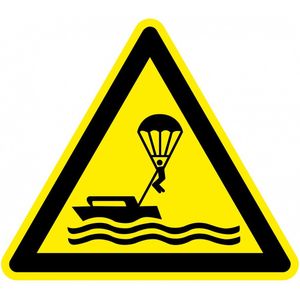 Waarschuwingsbord parasailing - kunststof - W063 150 mm