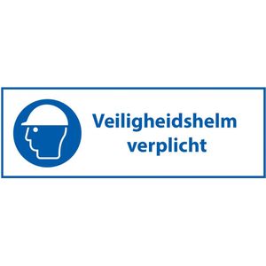 Veiligheidshelm verplicht tekstbord - kunststof 280 x 105 mm