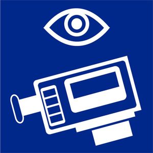 Camerabewaking met oog bord - kunststof 300 x 300 mm