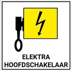 Elektra hoofdschakelaar sticker 200 x 200 mm