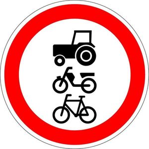 Geslotenverklaring langzaam verkeer bord - kunststof - C9 400 mm