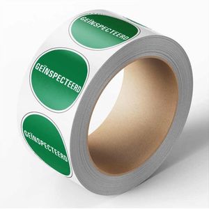 Geïnspecteerd controlesticker, groen, 25 meter op rol 20 mm - 1150 per rol
